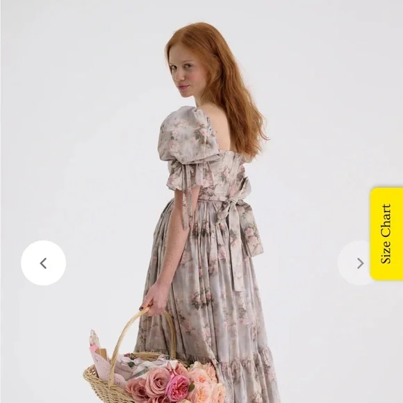 Floral, Romantic Midi Selkie Dress - Picture 5 of 9